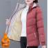 Women's winter cotton jacket with hood, fleece-lined and thickened, slim-fit mid-length coat for middle-aged and elderly mothers