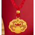 Gold-plated small lucky lock pendant with neck rope